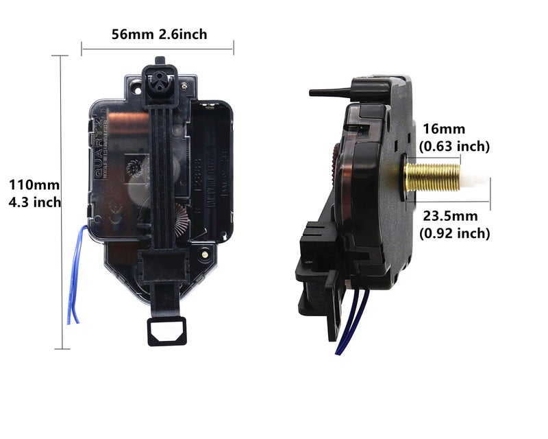 TIKROUND حركة ساعة البندول لحن الجرس TIKROUND Original Youngtown 12888 مع مجموعتين من العقارب 23.5 مم (59/64 بوصة) طول العمود 16 مم (5/8 بوصة) طول الخيط. - Image 2