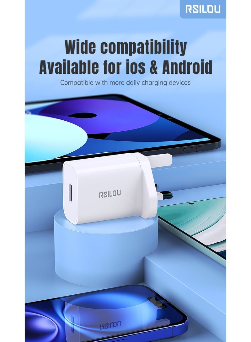 RSILOU-R4211 18W Fast USB-A Wall Charger | Universal Power Adapter for iPhone, Samsung, Huawei & iPad | Compact Portable Design - Image 4