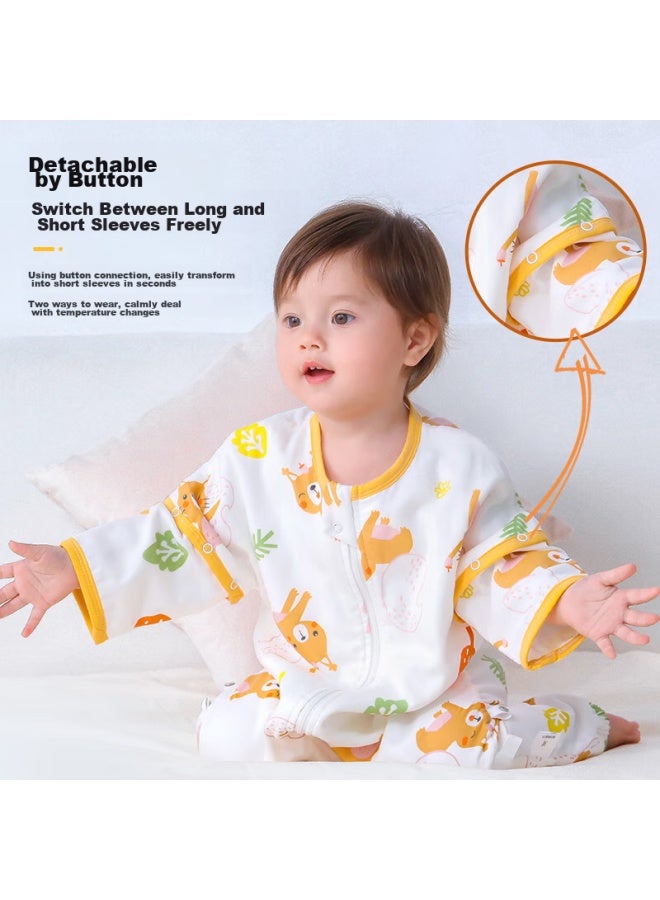 Babyface Tongyan Baby Split-leg Sleeping Bag, Spring And Autumn, 4 Front 2 Back, Pure Cotton Gauze Pajamas, Infant Anti-kick Blanket, Size 90 - Image 4