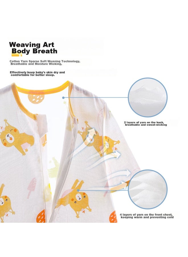 Babyface Tongyan Baby Split-leg Sleeping Bag, Spring And Autumn, 4 Front 2 Back, Pure Cotton Gauze Pajamas, Infant Anti-kick Blanket, Size 90 - Image 3