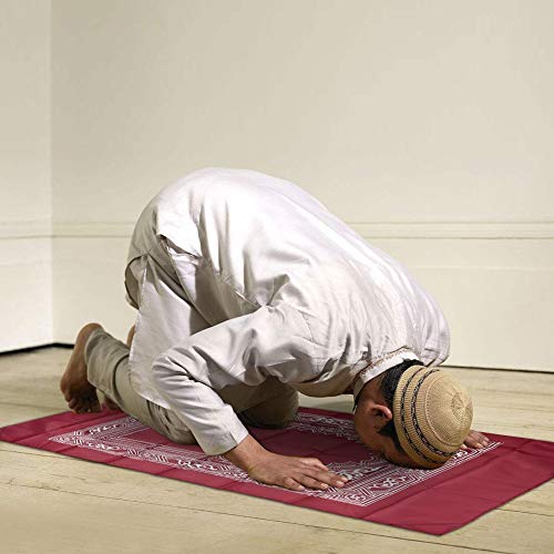 Hitopin Travel Prayer Mat, 60cm*100cm Portable Red Nylon Waterproof Praying Rug with Compass, Qibla Finder, Perfect for Ramadan Gifts, Islamic Prayer - Image 5