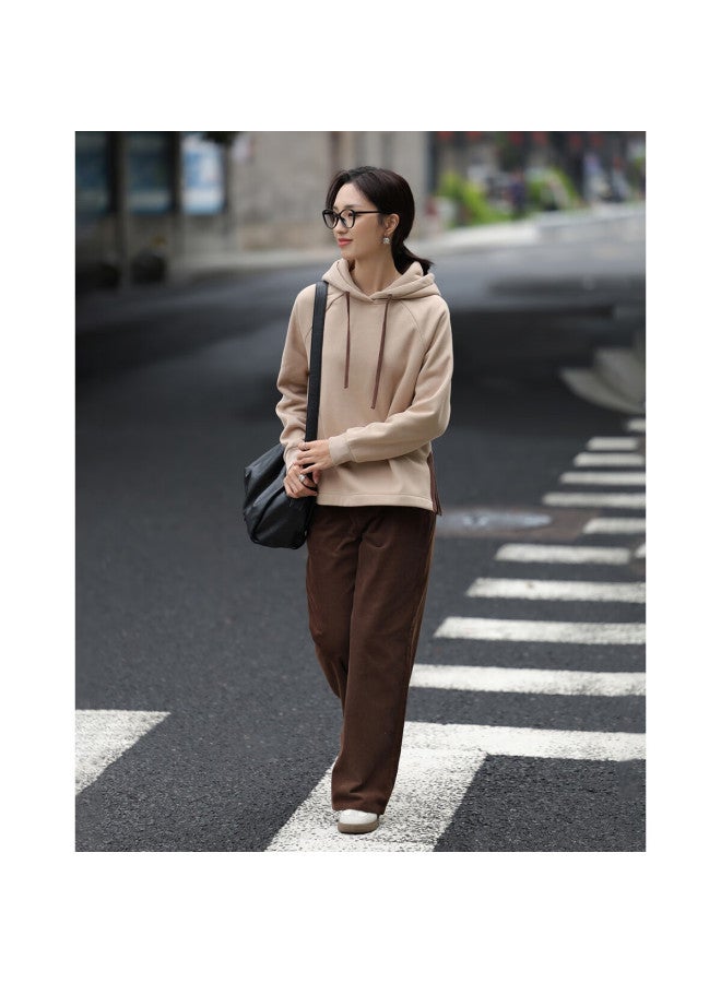 dme Demana Winter Dopamine Hooded Split Tape Decor Loose Fit Pee Women's Sweatshirt - Image 4