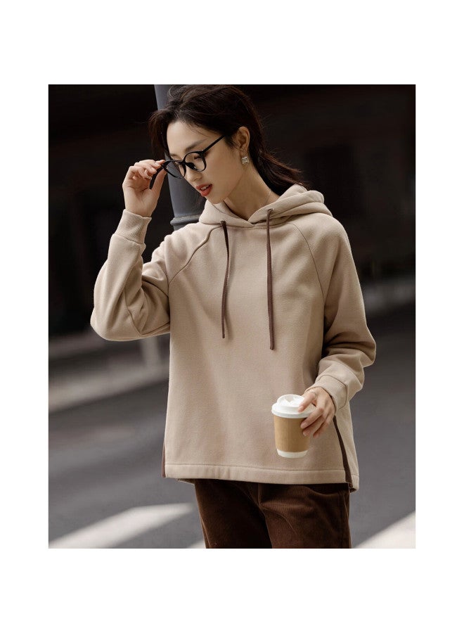 dme Demana Winter Dopamine Hooded Split Tape Decor Loose Fit Pee Women's Sweatshirt - Image 3