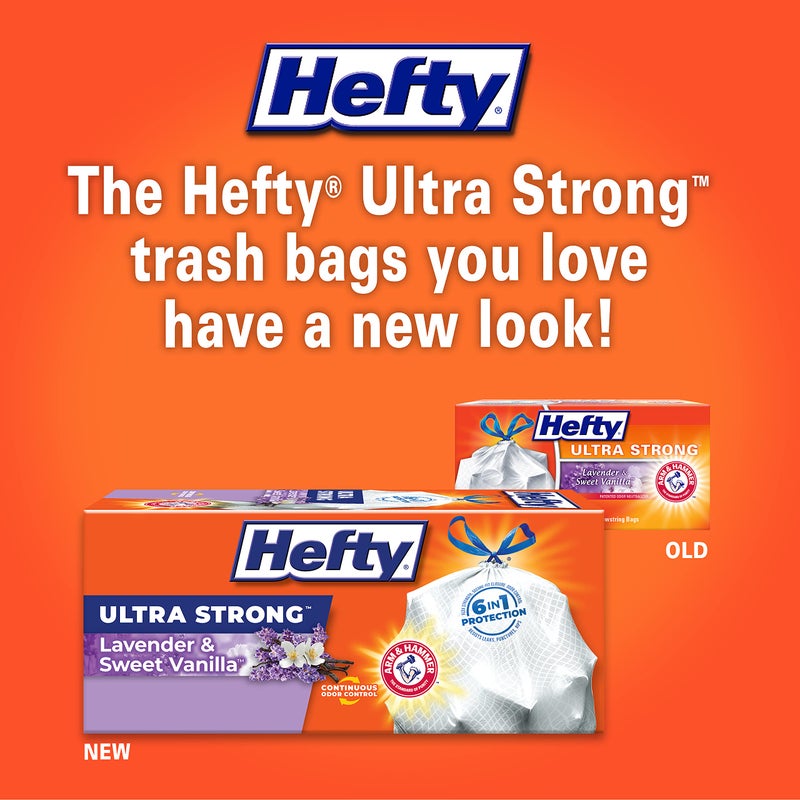 Hefty Ultra Strong Tall Kitchen Trash Bags, Lavender & Sweet Vanilla Scent, 13 Gallon, 20 Count - Image 2