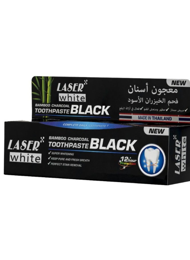 laser white Charcoal Bad Breath Eliminator Whitening Toothpaste 100g - Image 1