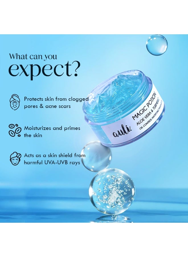 AULI LIFESTYLE Magic Potion Brightening Gel For Normal To Oily Skin Types | Non-Sticky Turmeric Gel | Lightweight Moisturizer | Makeup Primer | For Glowing And Clear Skin - 60Gm - Image 5
