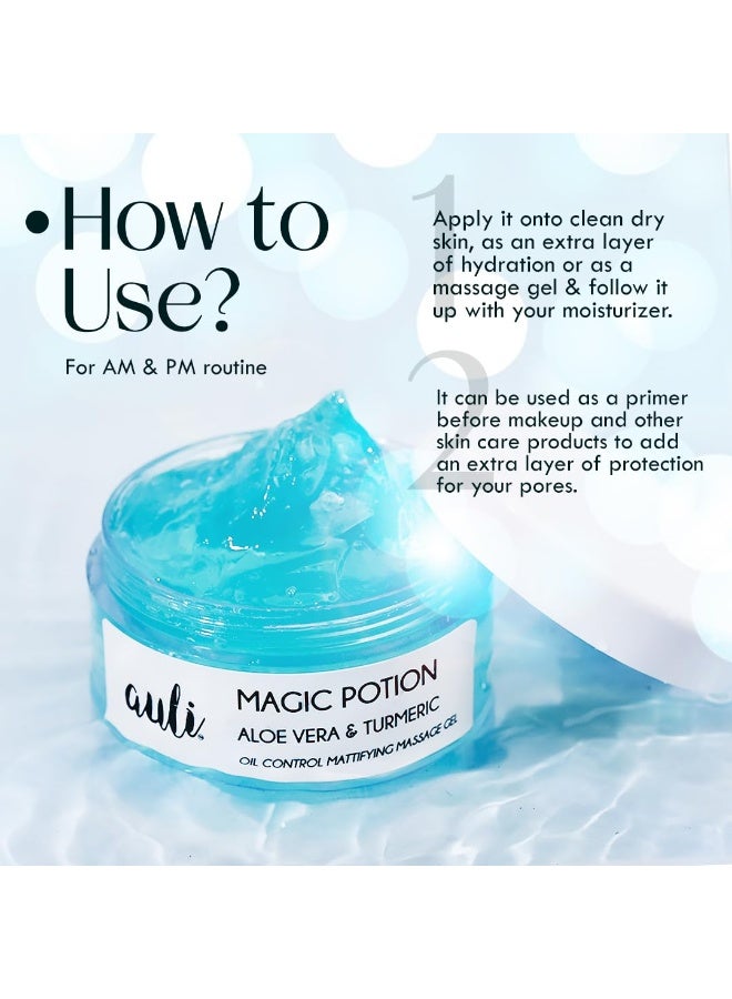 AULI LIFESTYLE Magic Potion Brightening Gel For Normal To Oily Skin Types | Non-Sticky Turmeric Gel | Lightweight Moisturizer | Makeup Primer | For Glowing And Clear Skin - 60Gm - Image 3