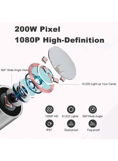 Generic Ear Wax Removal,Ear Cleaner with 1080P Camera,Smart Visual Earwax Cleaning Tool with 6 LED Lights,8 Pcs Ear Set,6 Ear Scoop Ear Tips Replacement,Ear Cleaner for iOS & Android  - Image 2