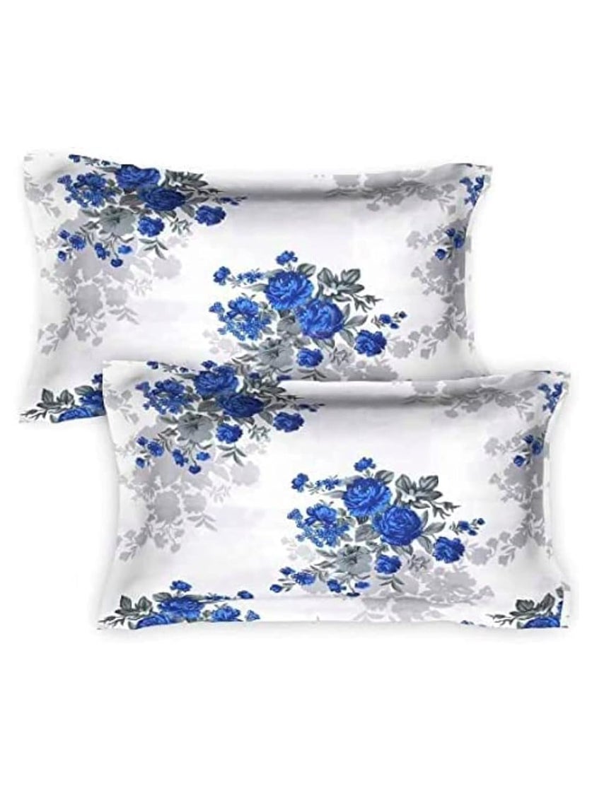 Delight Zone Delight Zone Prime Collection Supersoft Glace Cotton 160TC Printed Double Bedsheet with 2 Pillow Covers Multicolour Size 90 x 90 Inch Blue Guldasta Gold BS  - Image 3
