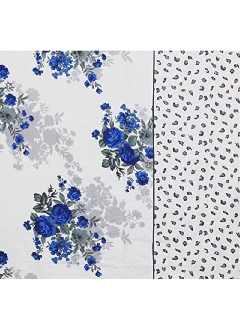 Delight Zone Delight Zone Prime Collection Supersoft Glace Cotton 160TC Printed Double Bedsheet with 2 Pillow Covers Multicolour Size 90 x 90 Inch Blue Guldasta Gold BS  - Image 4