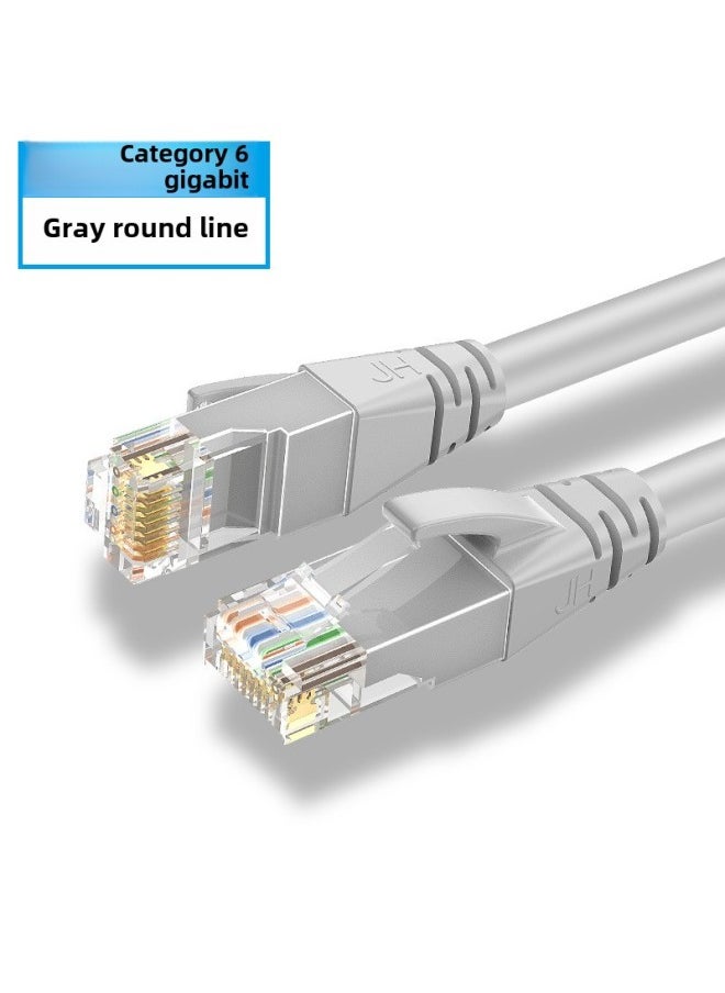 Generic Jinghua Category 6 Network Cable CAT6 Gigabit Household Engineering Computer Broadband Router 8-core Twisted Pair Network Jumper-Color:Gray-Line Length:15 M  - Image 1