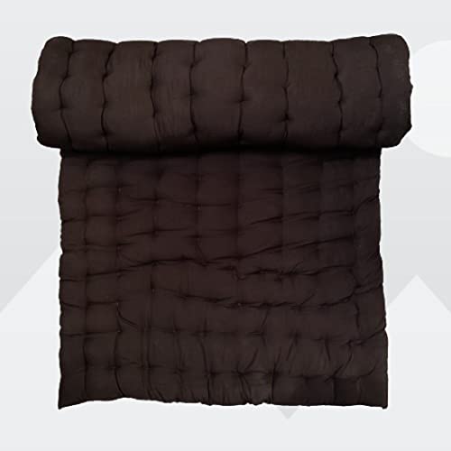 ATOOTFUSION Soft Single Bed Brown Color Cotton Quilt | Foldable Light Weight Filled Single Firm Cotton Quilt Mattress| Gadda (Solid Coloured, 1 Sleeping Capacity, 3 x 6 ft or 72 x 36 Inches) (Brown) - Image 1