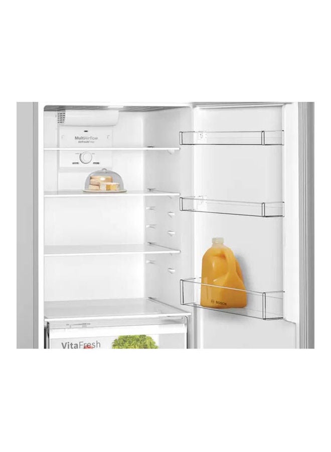 Bosch Series 4 Refrigerator, 453 L with freezer at top 186x70cm Stainless steel, KDN55NL2E8 silver - Image 2