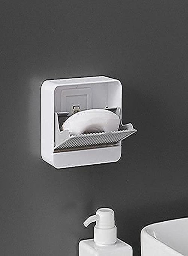 PRAMANTA Self Draining Soap Dish Holder/Soap Dish/Soap Tray/Soap Case/sabu dani/Soap Stand with lid Cover Accessories for Bathroom (1Pcs) - Image 2