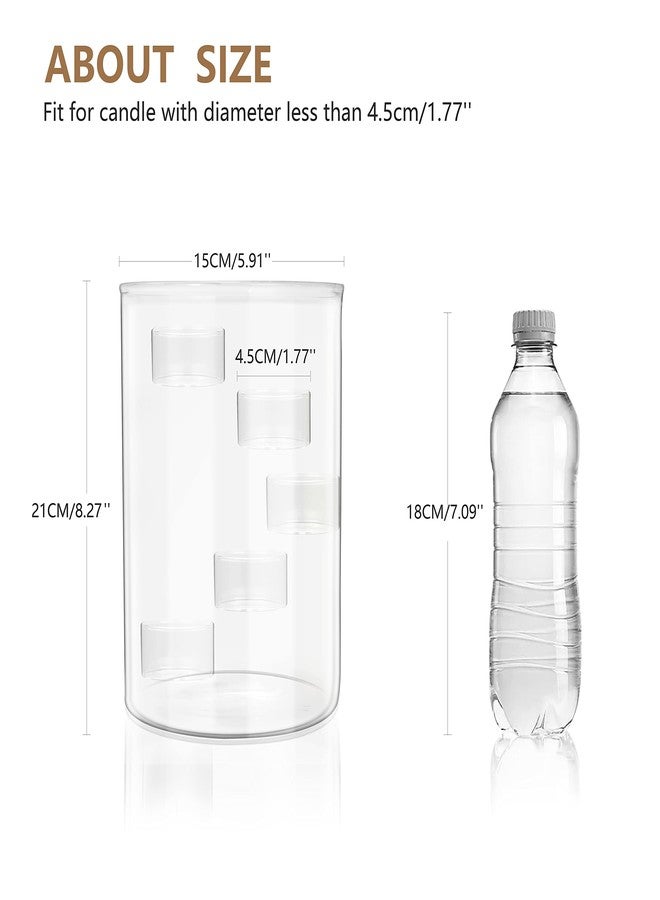 LANLONG Glass Hurricane Candle Holder for Pillar Candles, Clear Cylinder Candle Holder for Table Centerpiece Decorations, Hurricane Glass Candle Holders for Dining Room Wedding Parties Home Decorations - Image 5