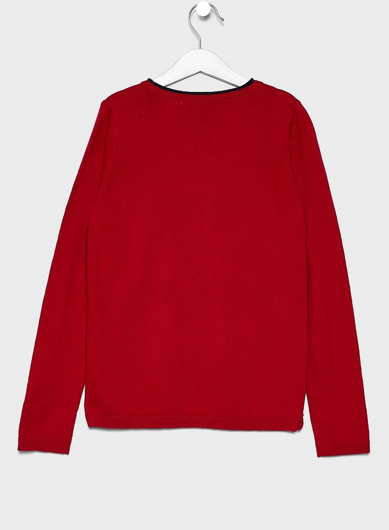 Okaidi Obaibi Teen Raccoon Motif Sweatshirt