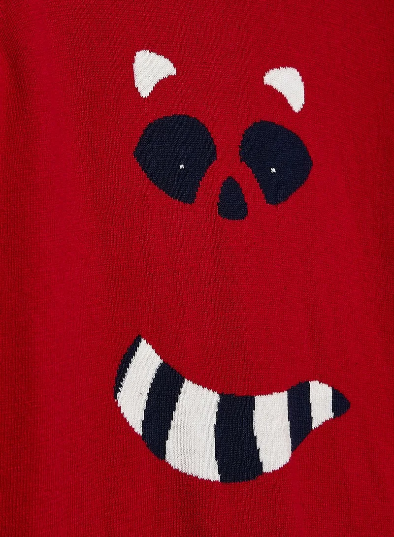 Okaidi Obaibi Teen Raccoon Motif Sweatshirt