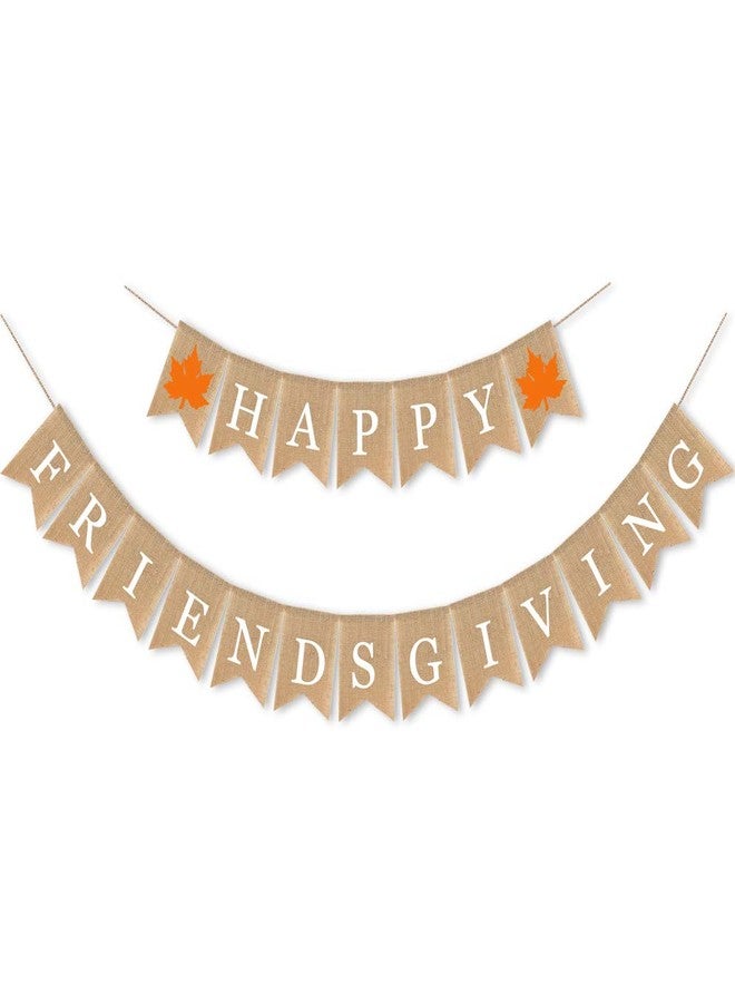 Ozekov 7-gost Burlap Happy Friendsgiving Banner Fall Autumn Friend Party Garland Supplies - Image 5