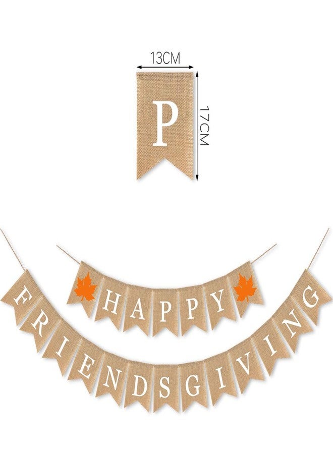 Ozekov 7-gost Burlap Happy Friendsgiving Banner Fall Autumn Friend Party Garland Supplies - Image 3