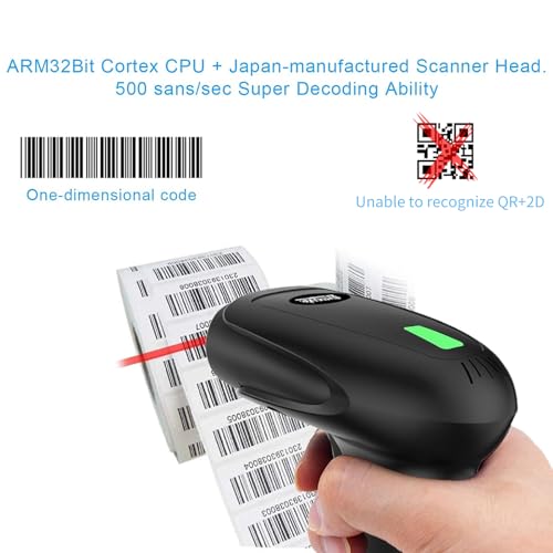 symcode USB Wireless Barcode Scanner with Stand,Symcode Barcode Scanner Versatile 2-in-1 (2.4Ghz Wireless+USB 2.0 Wired) Rechargeable Cordless 1D Barcode Reader Handheld Bar Code Scanner - Image 2