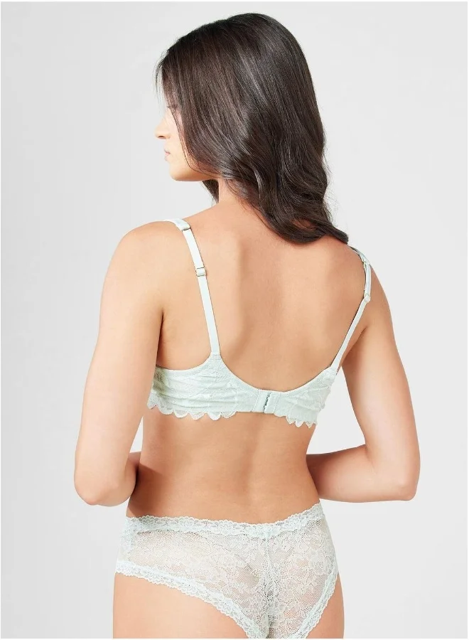 لا سينزا Lace Detail High Leg Brief