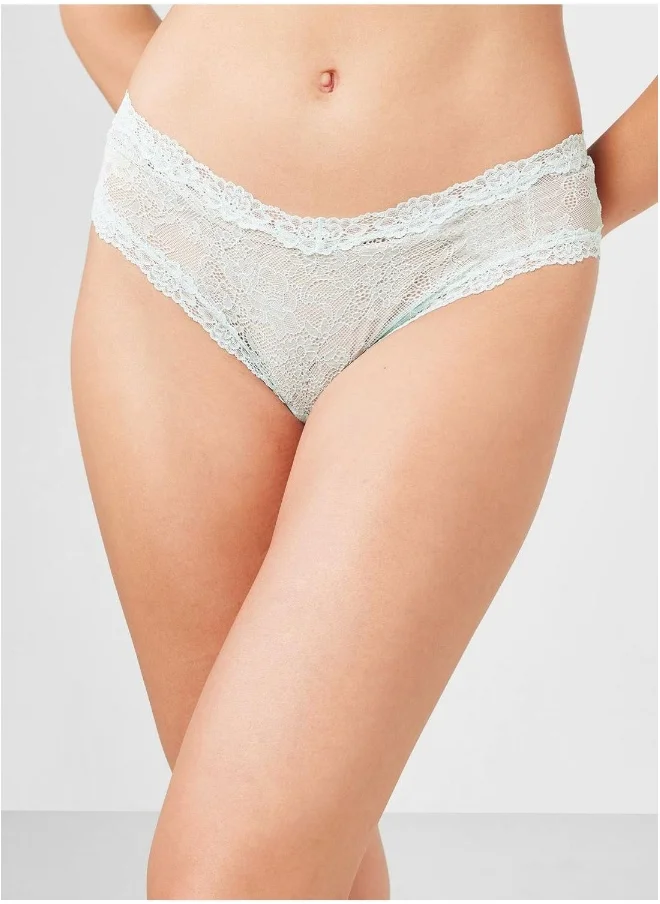 La Senza Lace Detail High Leg Brief