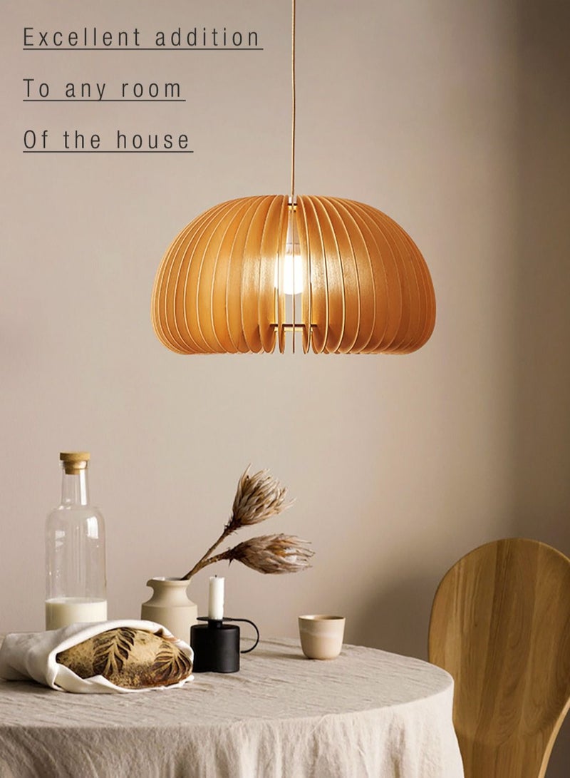 Merry Moments Wooden Pendant Light Ceiling Light Chandelier Hanging Light for Living Room Bedroom Dining Office Retail Balcony E27 Bulb Warm White Diameter 35 cm - Image 3