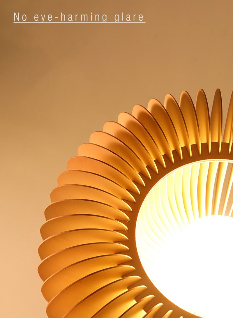 Merry Moments Wooden Pendant Light Ceiling Light Chandelier Hanging Light for Living Room Bedroom Dining Office Retail Balcony E27 Bulb Warm White Diameter 35 cm - Image 5