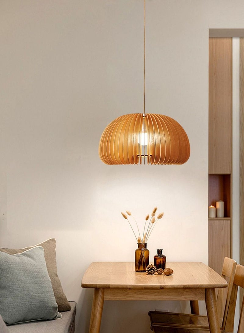 Merry Moments Wooden Pendant Light Ceiling Light Chandelier Hanging Light for Living Room Bedroom Dining Office Retail Balcony E27 Bulb Warm White Diameter 35 cm - Image 1