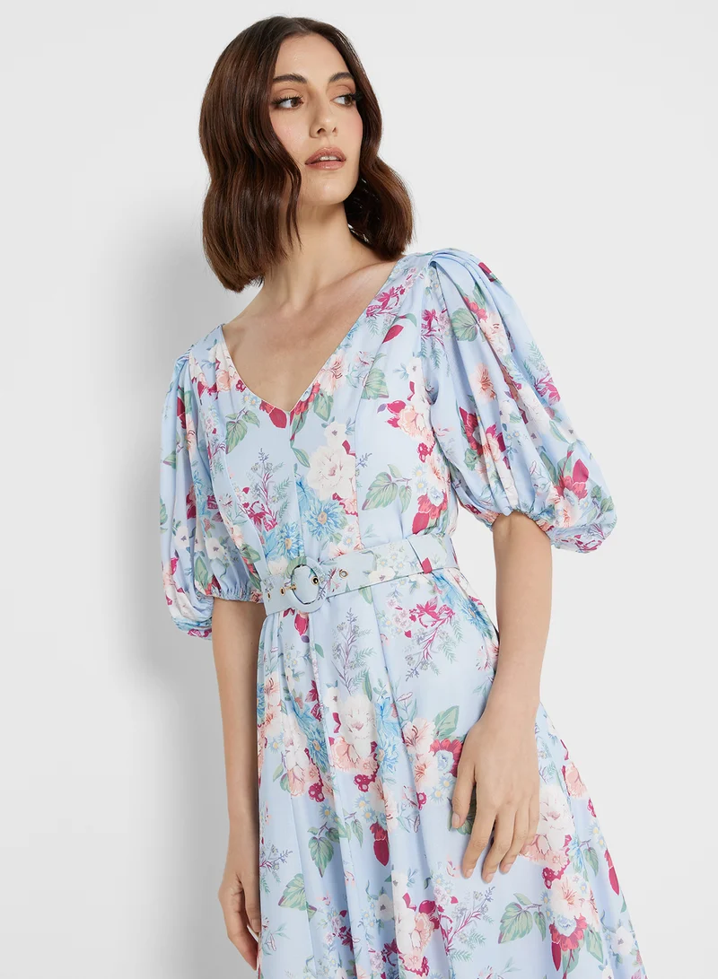 ايلا Floral Belted Dress