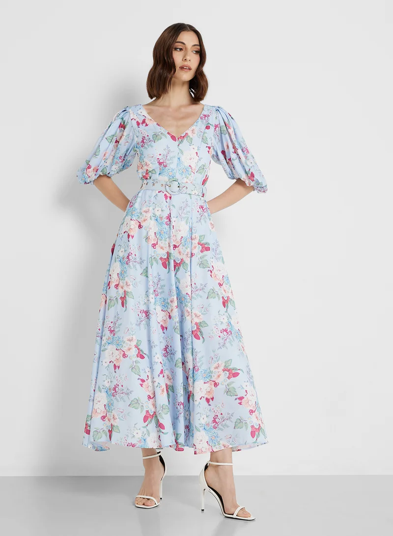 ايلا Floral Belted Dress