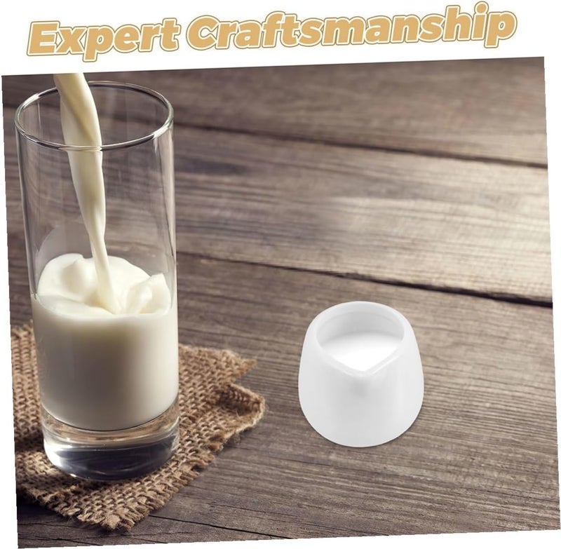 FAVOMOTO 6 قطع من إبريق الكريمة الصغير من البورسلين، وعاء صغير من السيراميك لسكب الصلصة بسعة 50 مل، إبريق حليب للقهوة والاستخدام اليومي - Image 3