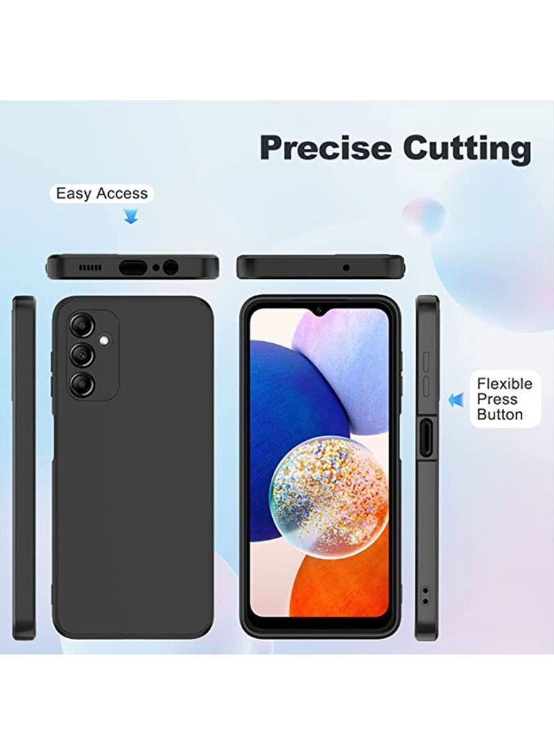 Samsung Galaxy A14 5G Soft Silicone Gel Rubber Case Shockproof Matte Finish Back Cover Inner Fabric Lining with Camera Protection Case for Samsung Galaxy A14 4G Black - Image 3
