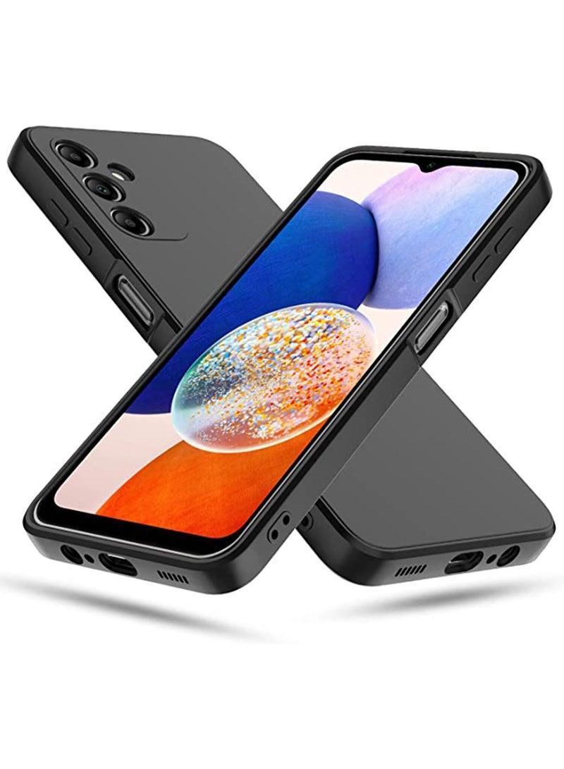 Samsung Galaxy A14 5G Soft Silicone Gel Rubber Case Shockproof Matte Finish Back Cover Inner Fabric Lining with Camera Protection Case for Samsung Galaxy A14 4G Black - Image 1