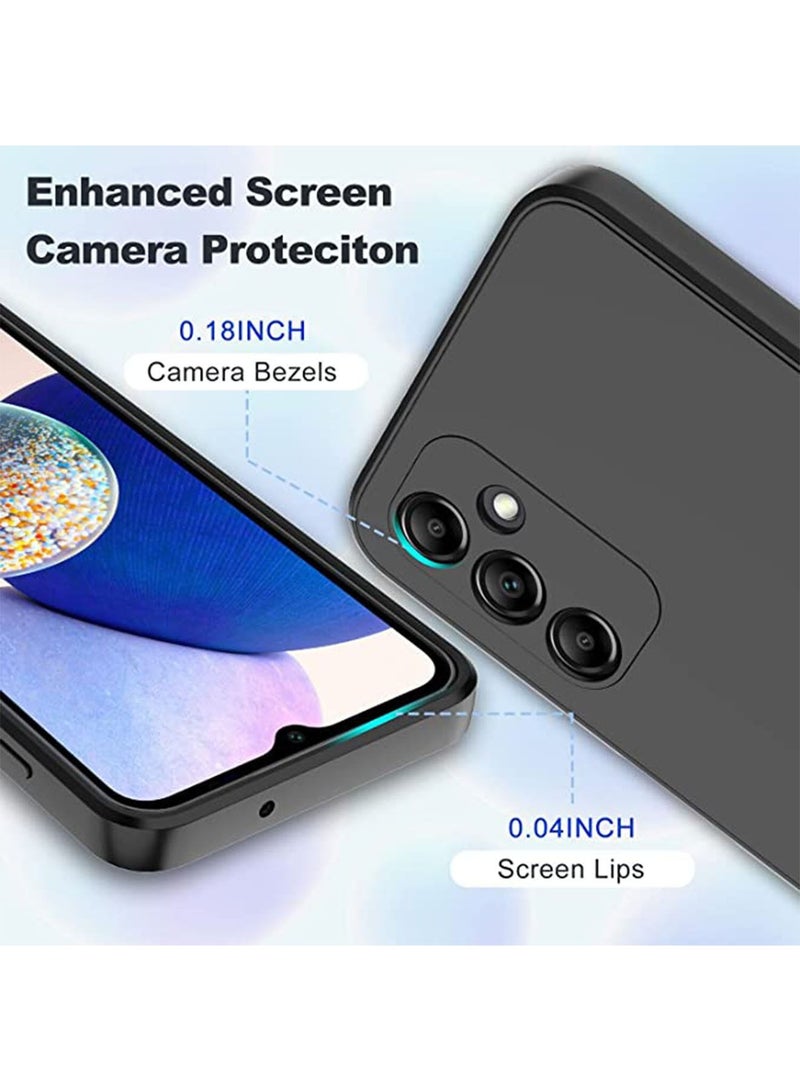 Samsung Galaxy A14 5G Soft Silicone Gel Rubber Case Shockproof Matte Finish Back Cover Inner Fabric Lining with Camera Protection Case for Samsung Galaxy A14 4G Black - Image 4