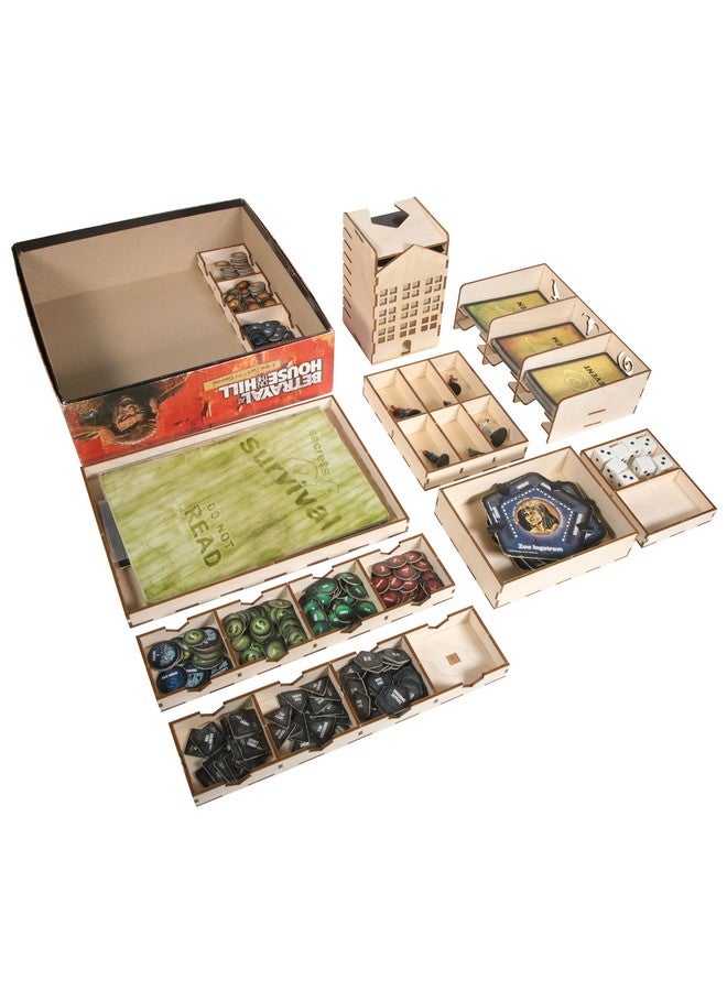 The Broken Token The Broken Token - Betrayal at House on the Hill 2nd ed, 3rd ed, and Baldur's Gate and Expansions Wooden Game Organizer - Wooden Game Organizer Box with Multiple Trays  - Image 5