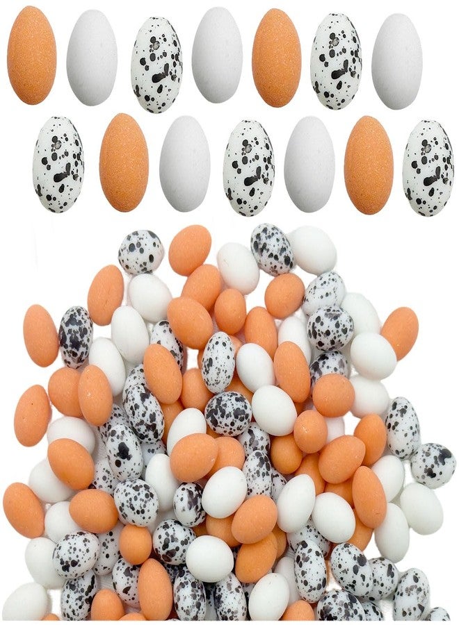 Suartus Mini Easter Eggs for Crafts, 60Pcs Artificial Miniature Eggs Fake Resin Chicken Bird Eggs for DIY Crafts Easter Spring Party Decorations Photo Props Table Garden Outdoor Bird Nest Decor - Image 1
