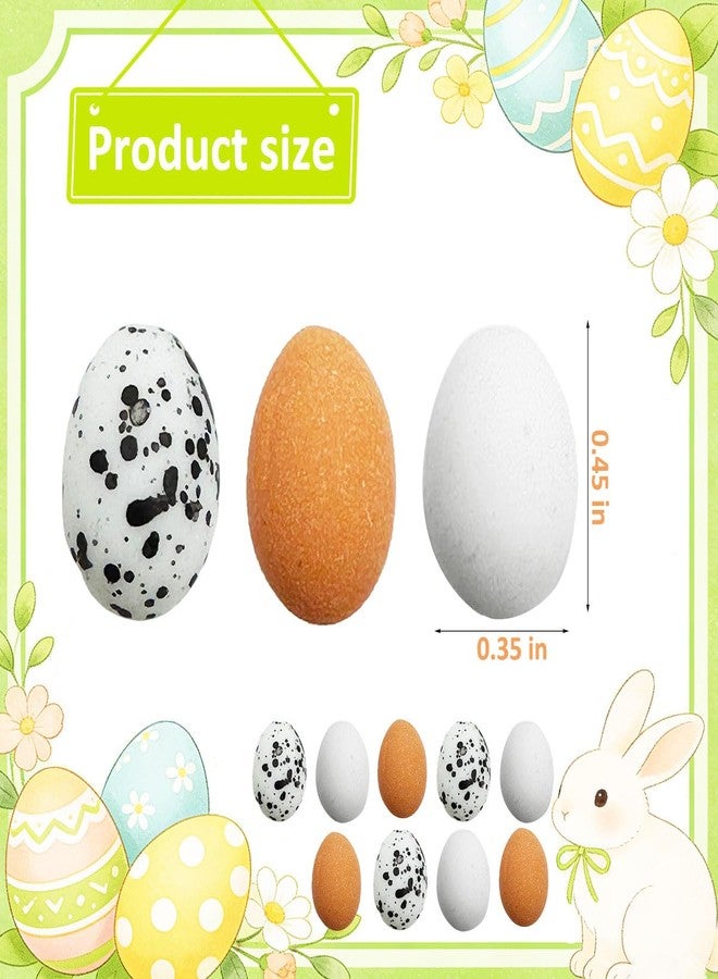 Suartus Mini Easter Eggs for Crafts, 60Pcs Artificial Miniature Eggs Fake Resin Chicken Bird Eggs for DIY Crafts Easter Spring Party Decorations Photo Props Table Garden Outdoor Bird Nest Decor - Image 5