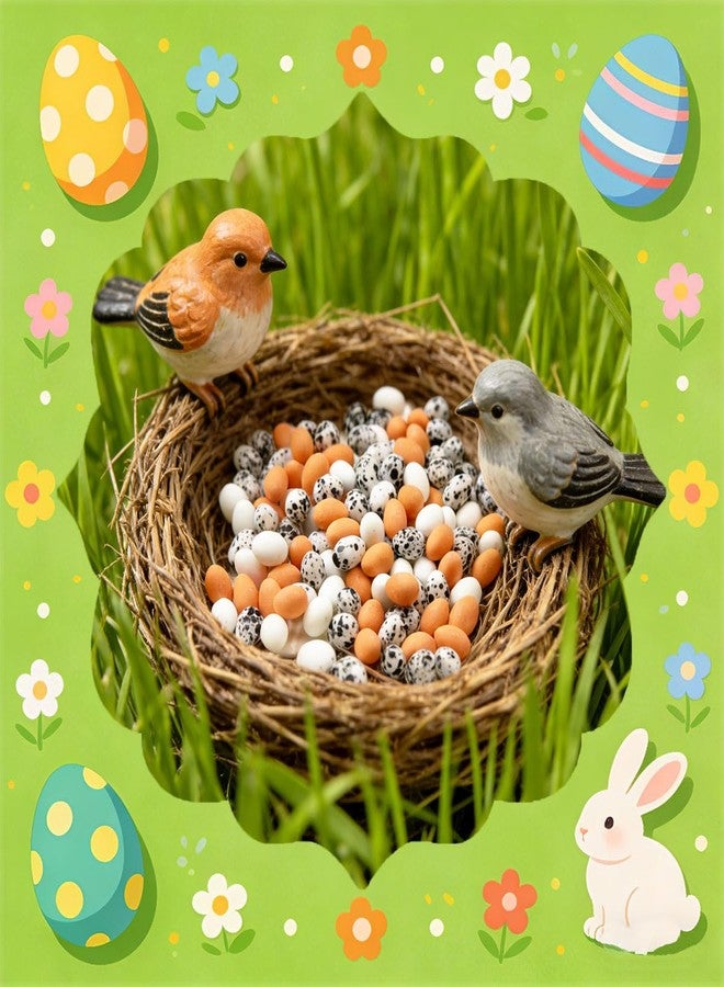 Suartus Mini Easter Eggs for Crafts, 60Pcs Artificial Miniature Eggs Fake Resin Chicken Bird Eggs for DIY Crafts Easter Spring Party Decorations Photo Props Table Garden Outdoor Bird Nest Decor - Image 3