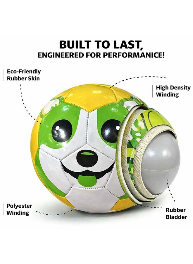 Elan Animated Football Official Size White & Green – Durable PVC Soccer Ball with Printed Graphics for Training, School and Recreational Outdoor Play - Image 5