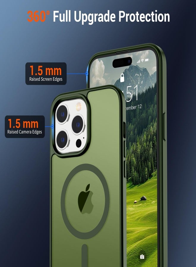 SUPFINE Magnetic for iPhone 14 Pro Case (Compatible with MagSafe) (Military Grade Drop Protection) Slim Translucent Matte Shockproof with Anti-Fingerprint Phone Case,Cangling Green - Image 4