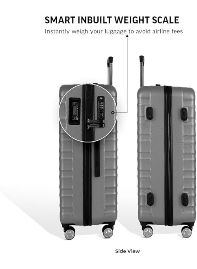 Tom Cruiser Premier 20” Hard Shell Travel Trolley Suitcase with Built-In Smart Scale, Durable Construction and Smooth-Glide Wheels – Silver - Image 2