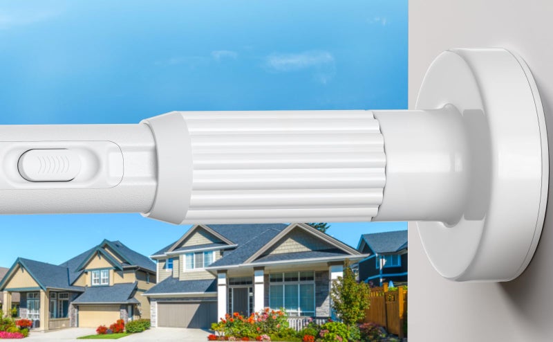 QINGYUN Long Tension Rod 39-144inch White Tension Curtain Rods no Drilling 1.26" Diameter Adjustable Outdoor Curtain Rod for Windows,Shower,Patio,Doorway,Heavy Duty Spring Rods - Image 1