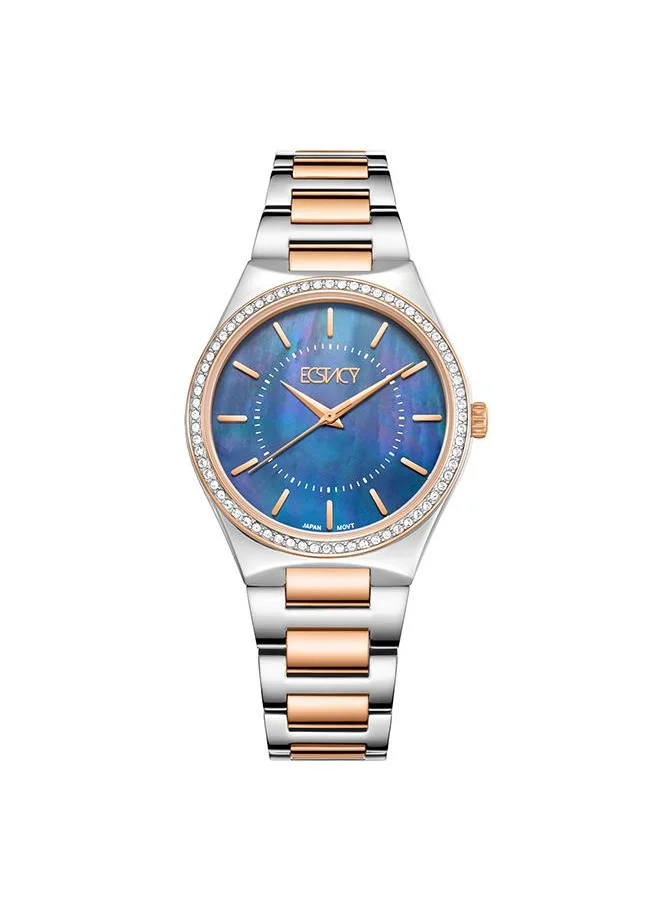 إكستاسي Ecstacy Women's VJ21 Movement Watch, Analog Display and Stainless Steel Strap - E23507-KBKMN, Two Tone Rose Gold