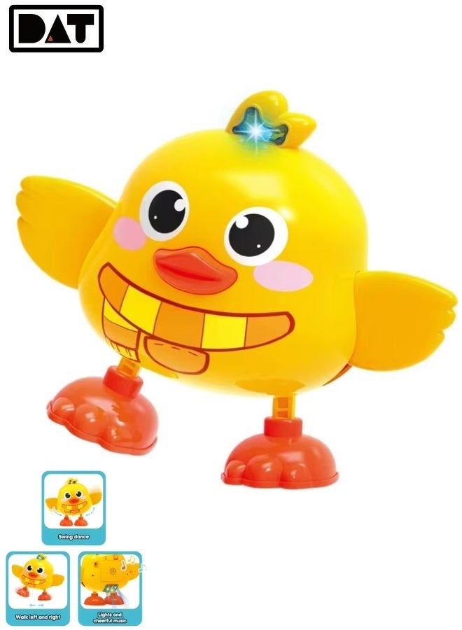 DAT Dancing Duck Toy with Light and Joyful Music, Swing Dance Walking Action, 16.2 cm x 12.4 cm x 16.8 cm Box, Yellow, Interactive Play Toy for Kids 3+ - Image 1