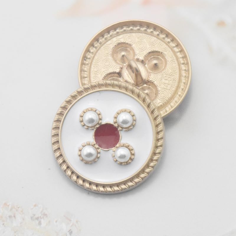18/23/25/30mm 10pcs Black White Pearl Flower Buttons Coat Pearl Buttons for Sewing(White,40L=25.0MM) - Image 4