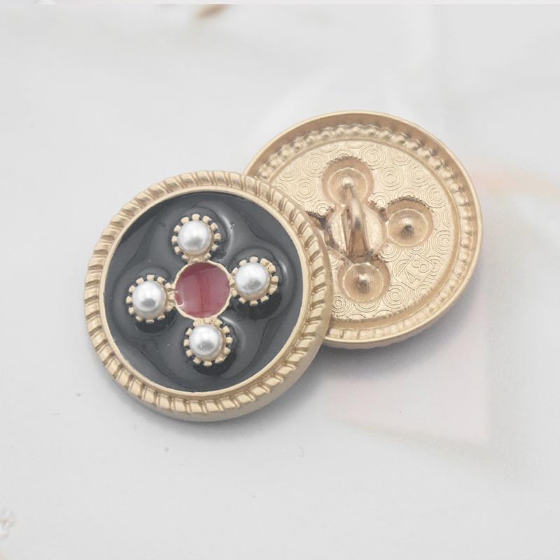 18/23/25/30mm 10pcs Black White Pearl Flower Buttons Coat Pearl Buttons for Sewing(White,40L=25.0MM) - Image 3