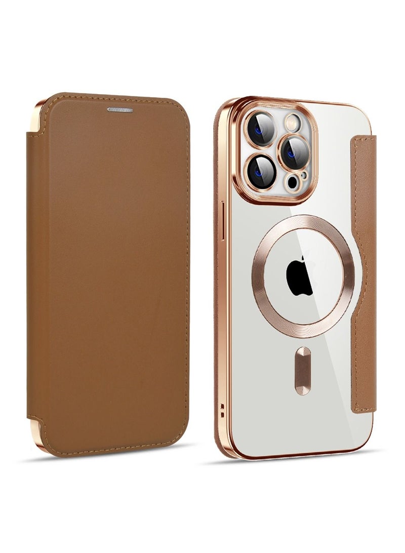 Suteni Flip Cover Leather Magnetic Card Slots Phone Case for iPhone - Image 1