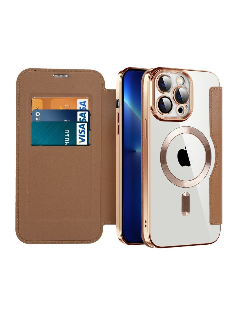 Suteni Flip Cover Leather Magnetic Card Slots Phone Case for iPhone - Image 2