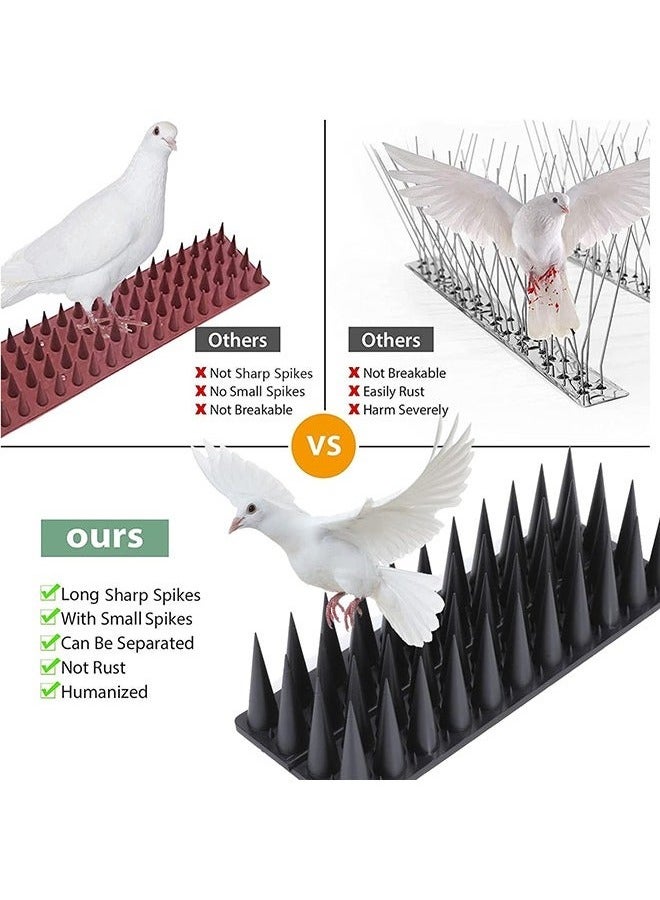 منزل الغابة مسامير الطيور ، 20 عبوة من أظافر الطيور للطيور والحمام والسناجب والقطط والأظافر الدفاعية للطيور في الهواء الطلق ، وإبعاد الطيور ، ومسامير السياج البلاستيكية للدرابزين والأسقف (أسود) - Image 2